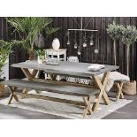 Olbia 6 Seater Concrete Garden Dining Set Benches Grey. - R14. RRP £2,219.00. If you're looking
