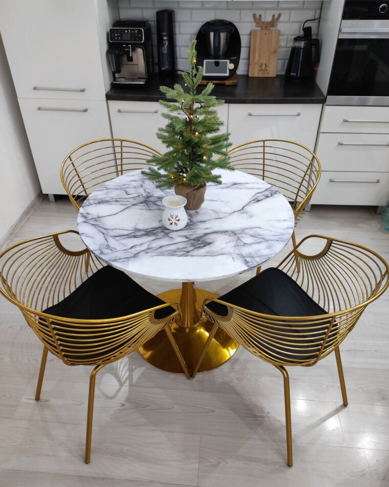 Hoback Set of 2 Metal Dining Chairs Gold . - R14.17. RRP £279.99. These inspired by industrial forms - Image 2 of 2