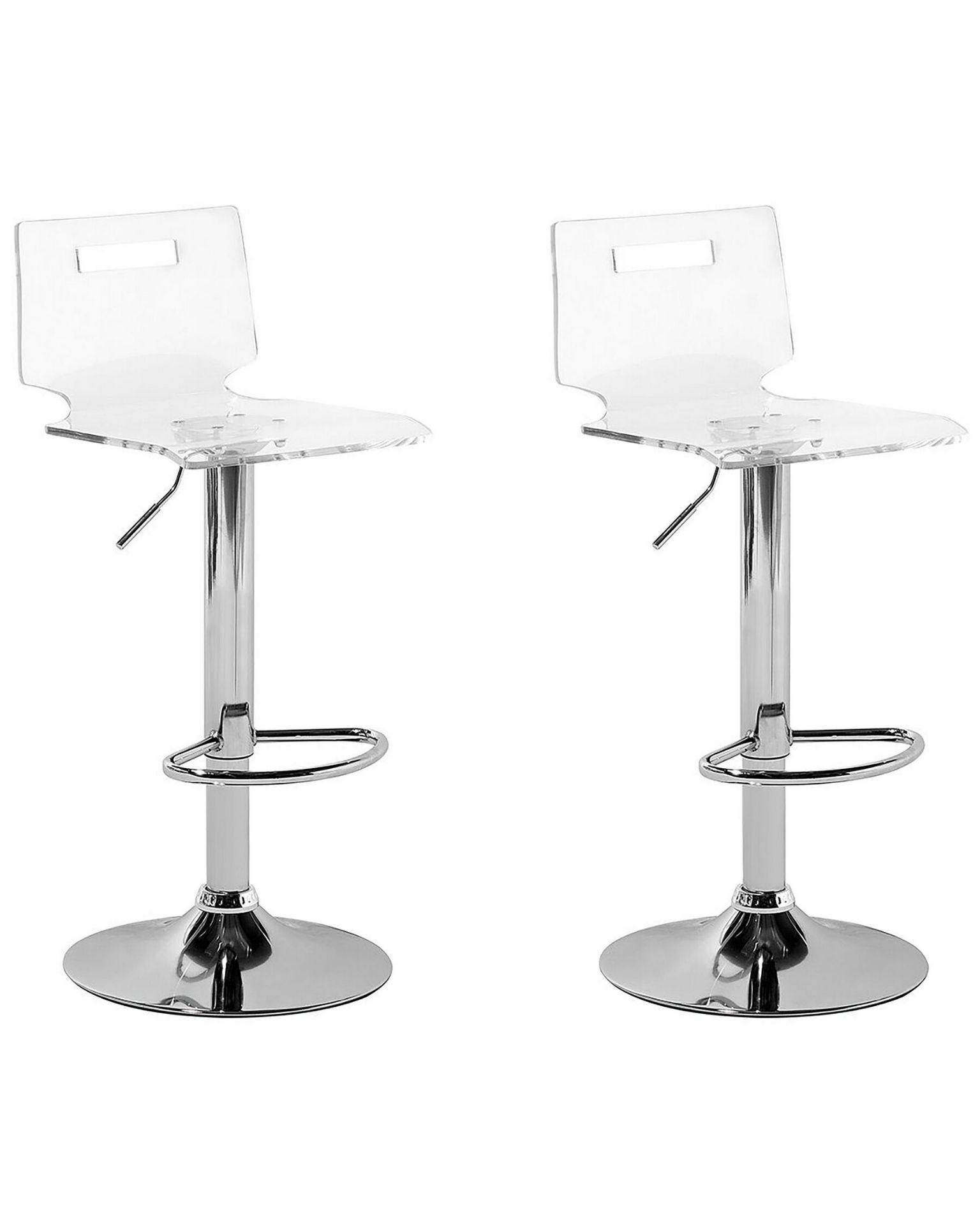 Malta Set of 2 Swivel Bar Stools Transparent. - R13a.9. RRP £199.99. This great stool set - Image 2 of 2