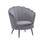 Lovikka Velvet Armchair Grey. - R13a.10. RRP £539.99. A perfect pick for those looking to