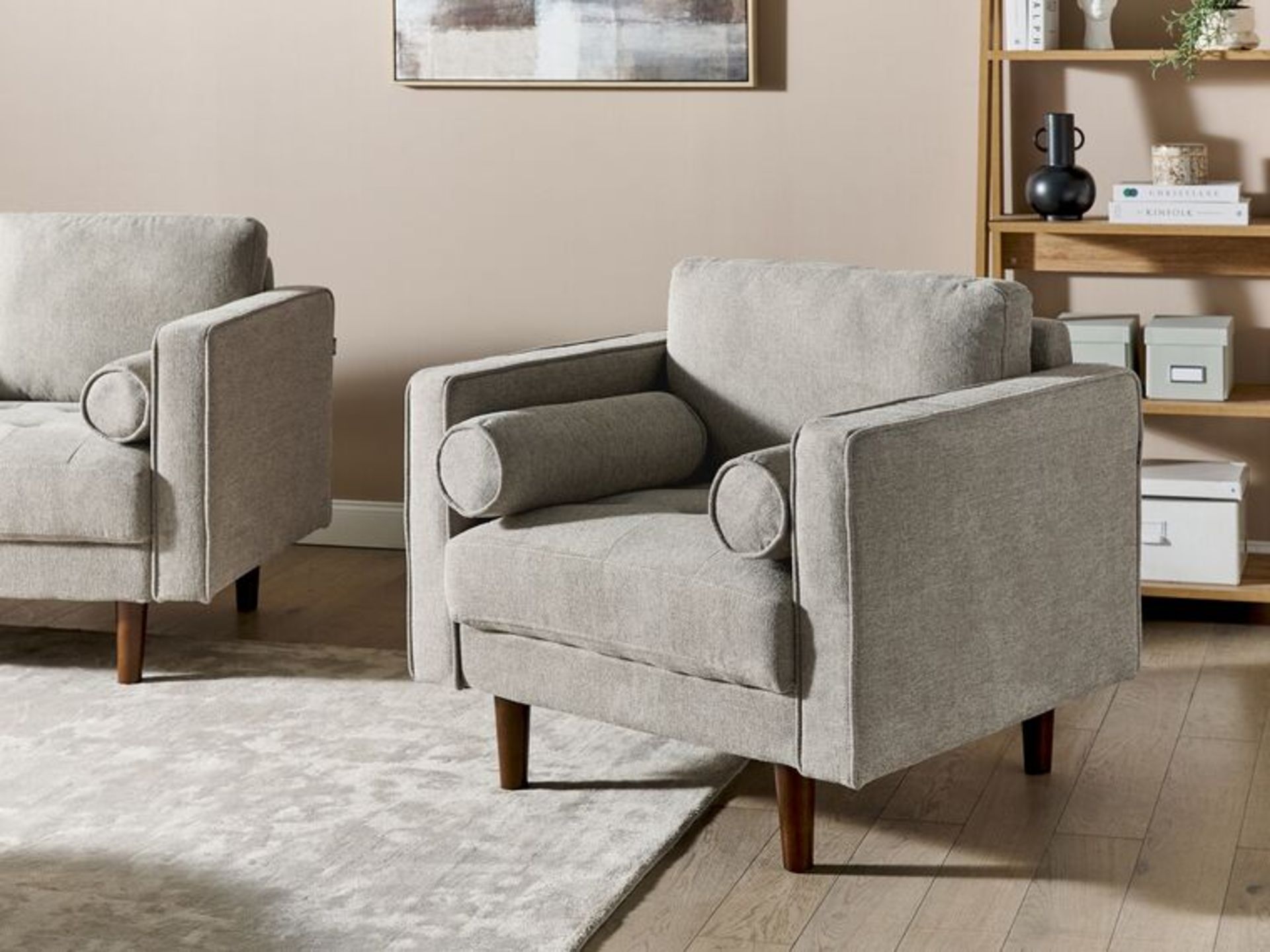 Nurmo Fabric Armchair Taupe. - R14. RRP £439.99. Revamp your living space with this timeless - Image 2 of 2