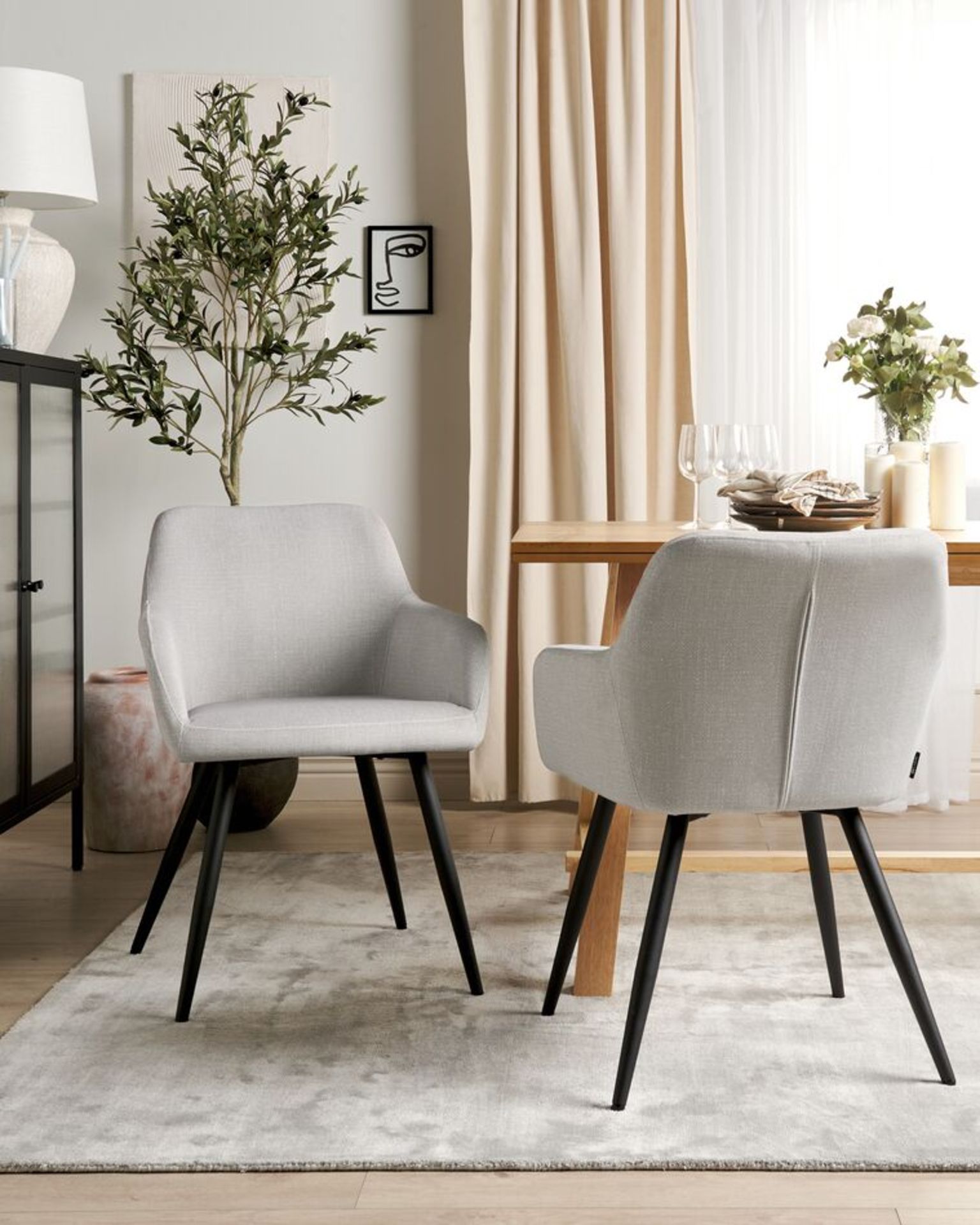 Casmalia Set of 2 Velvet Chairs Taupe. - R14.10. RRP £349.99. Elevate your living space with our - Image 2 of 2