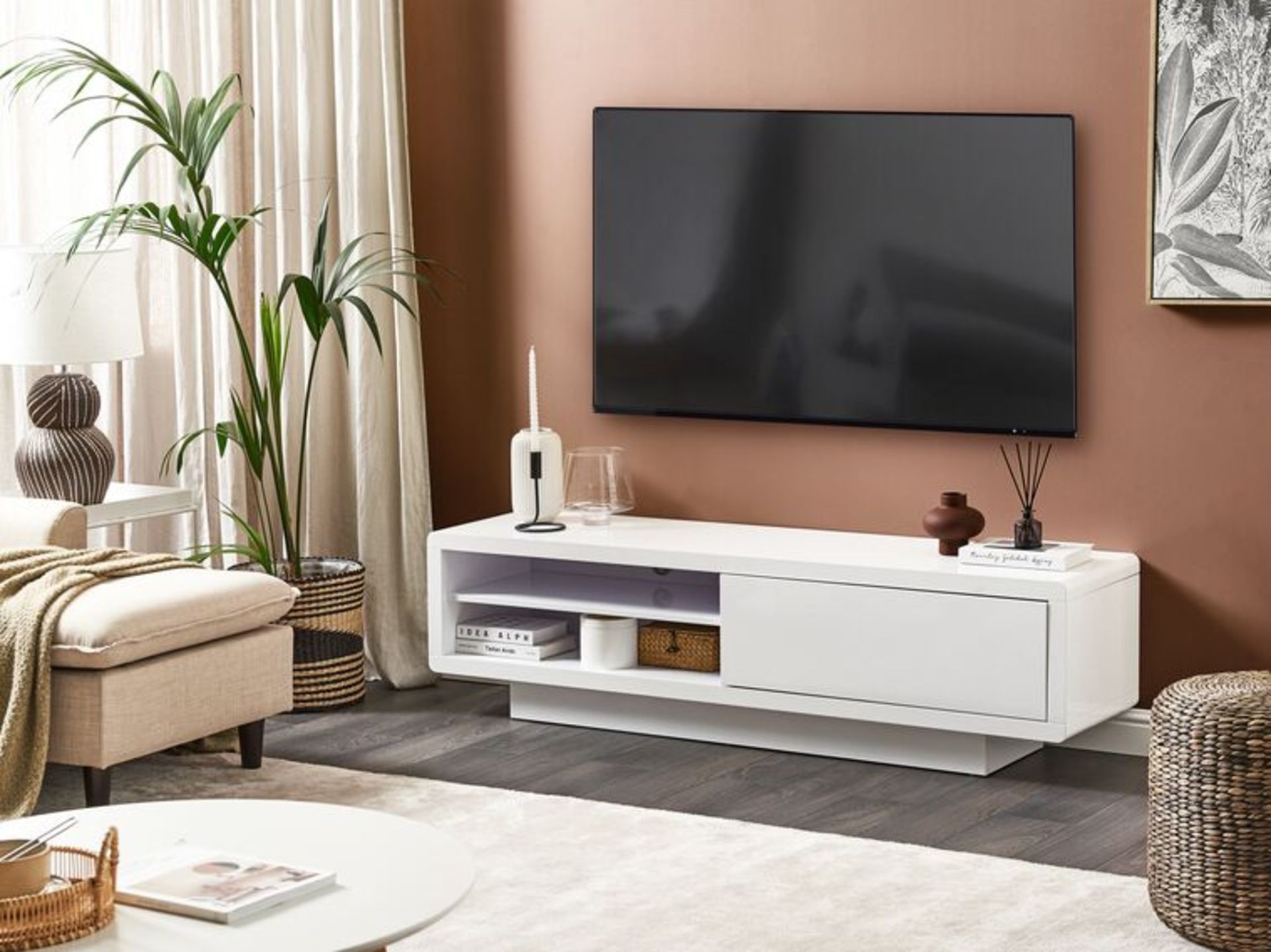 Antonic TV Stand White. - R13a.9. RRP £419.99. Make your living area stylish and functional with - Image 2 of 2