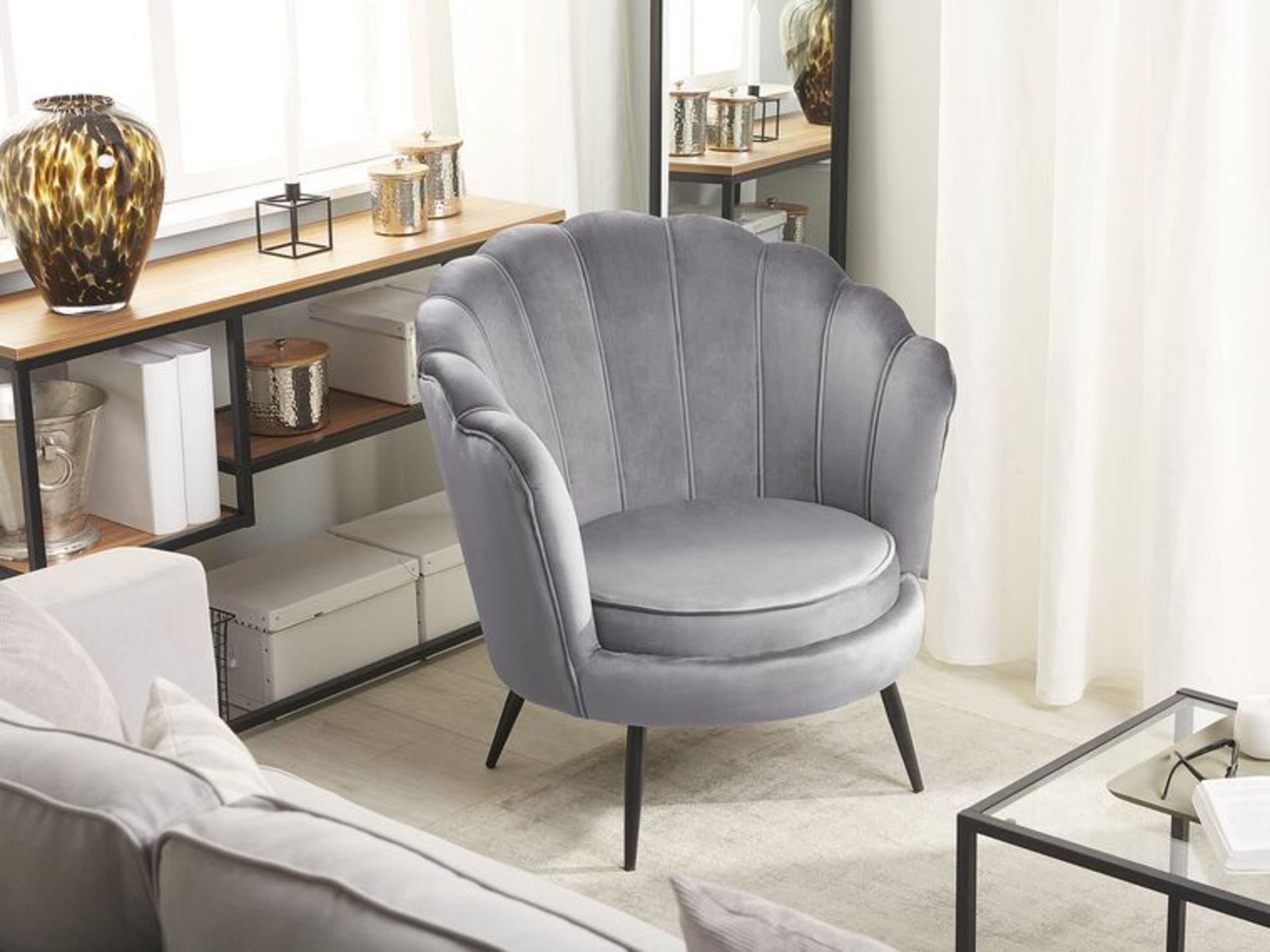 Lovikka Velvet Armchair Grey. - R13a.10. RRP £539.99. A perfect pick for those looking to - Image 2 of 2