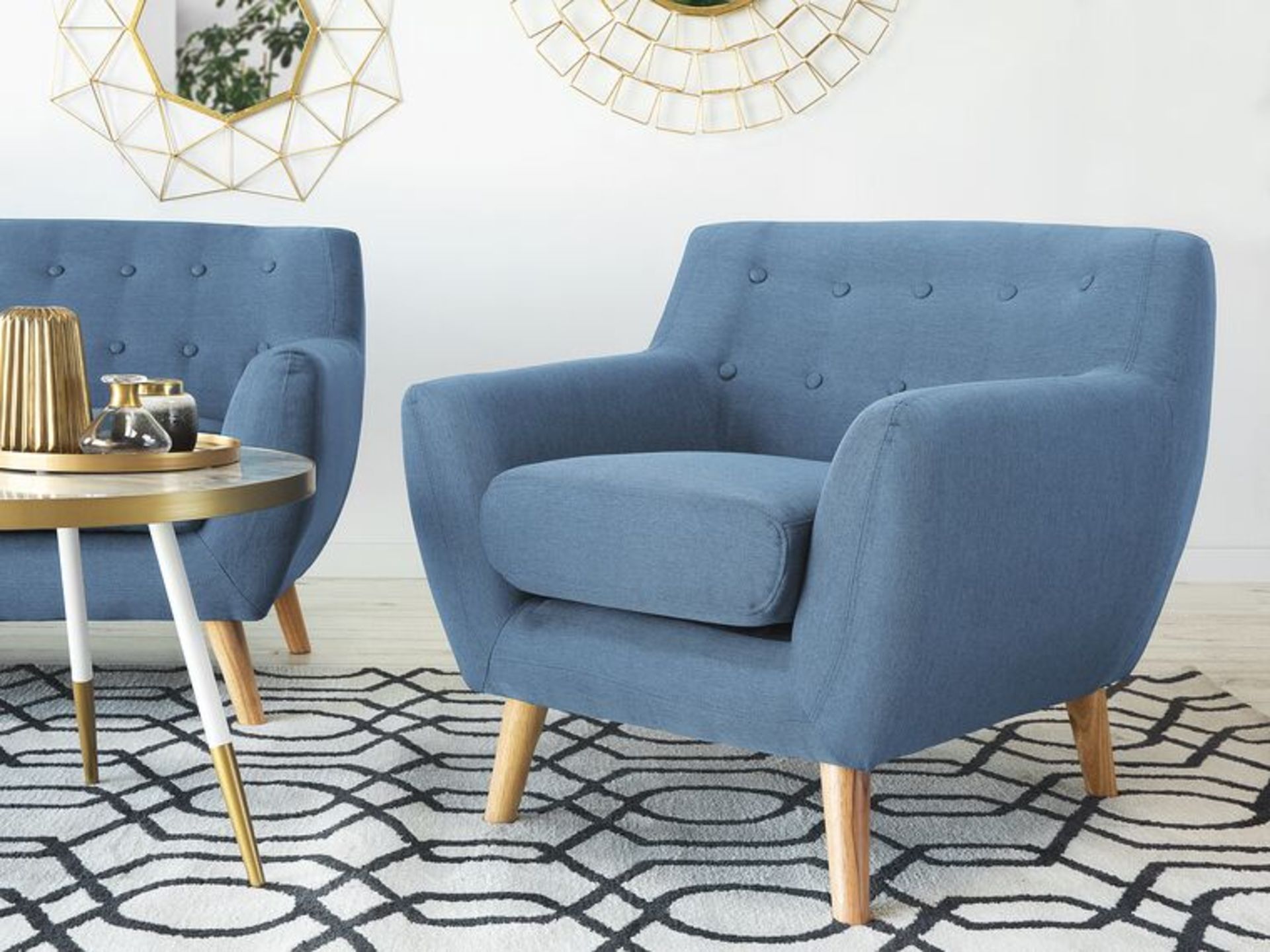 Motala Fabric Armchair Blue. - R14. RRP £809.99. This armchair will complete any living space with - Bild 2 aus 2