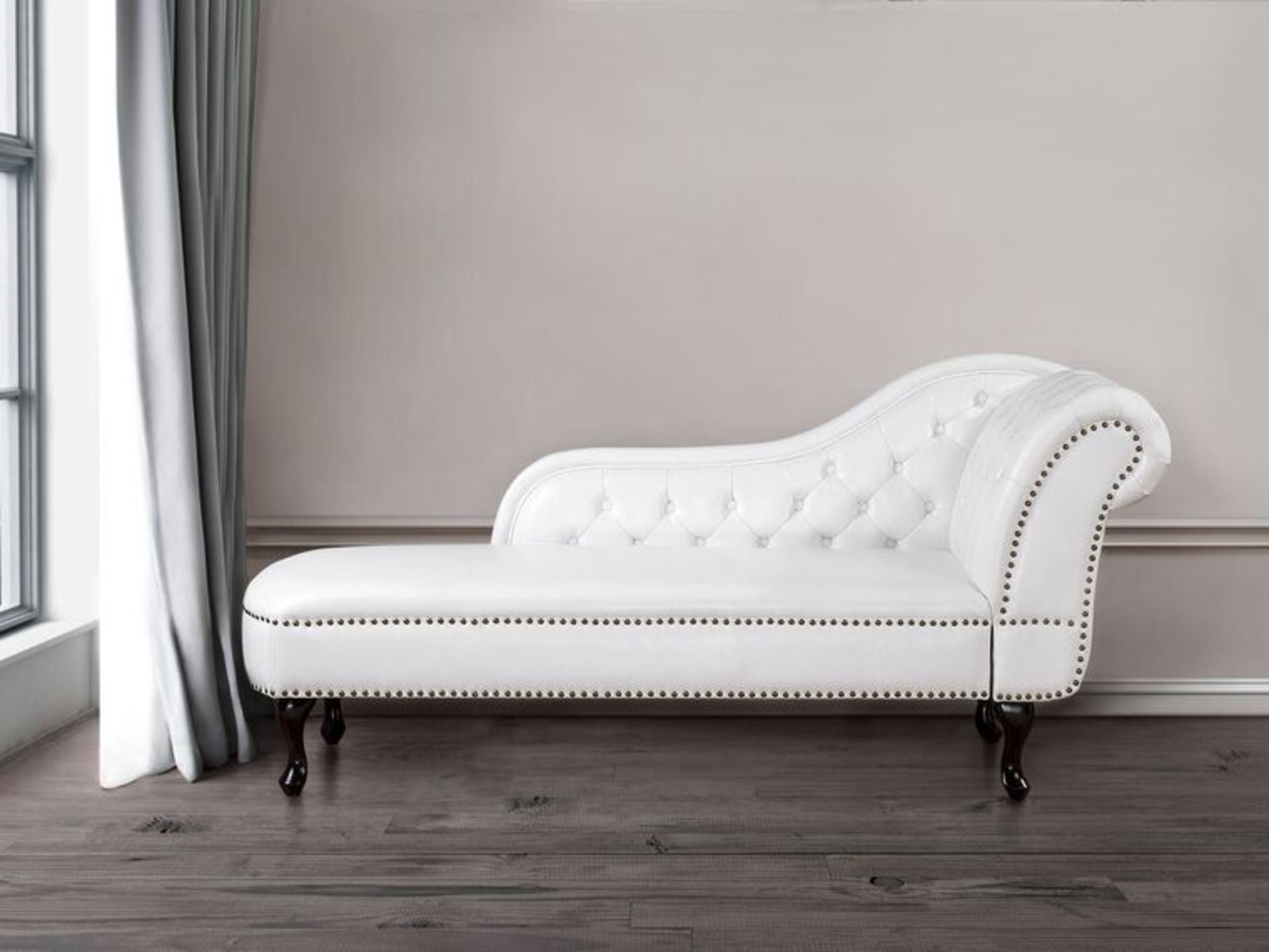 Nimes Right Hand Chaise Lounge Faux Leather White. - R14. RRP £629.99. The marvellous chaise