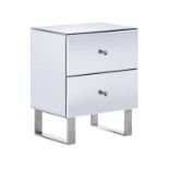 Nesle 2 Drawer Mirrored Bedside Table. - R13a.9. RRP £399.99. Introduce a glam vibe to your