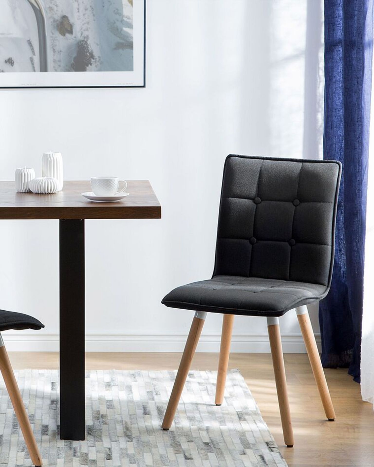 Brooklyn Set of 2 Fabric Dining Chairs Black - R13a.11. RRP £219.99. An incredibly comfortable - Image 2 of 2