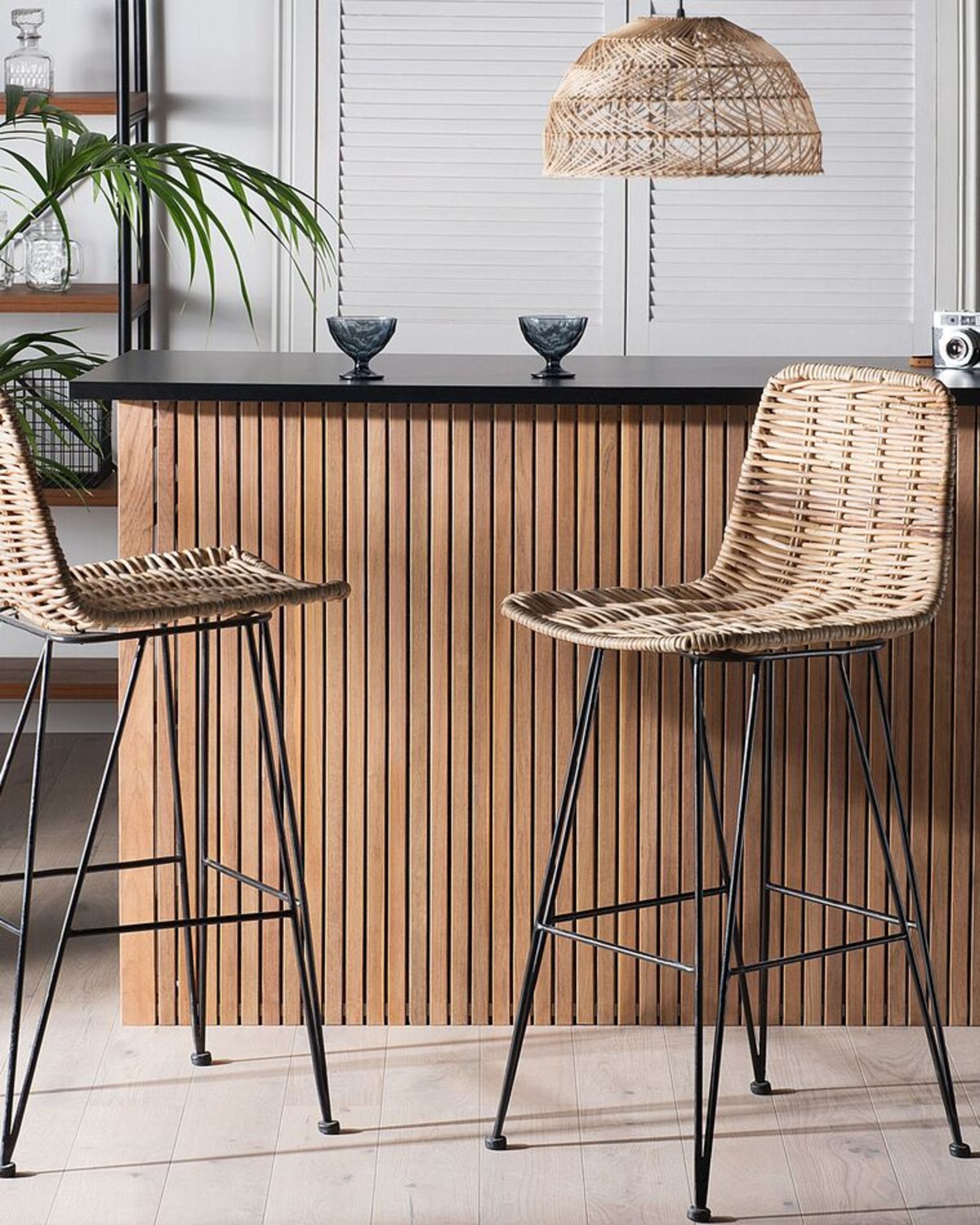 Cassita Set of 2 Rattan Bar Chairs Natural . - R14.15. RRP £369.99. Upgrade the looks of your - Image 2 of 2