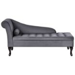 Pessac Left Hand Velvet Chaise Lounge with Storage Dark Grey . R14. RRP £619.99. This stunning