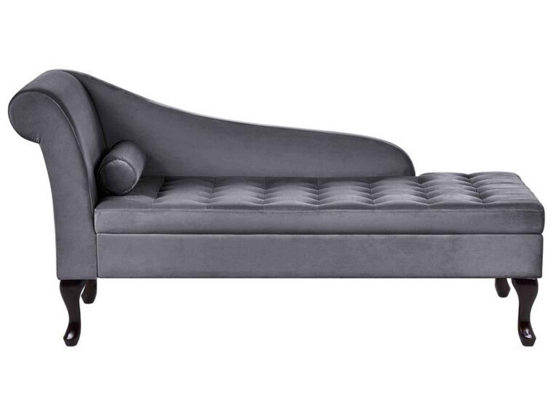 Pessac Left Hand Velvet Chaise Lounge with Storage Dark Grey . R14. RRP £619.99. This stunning