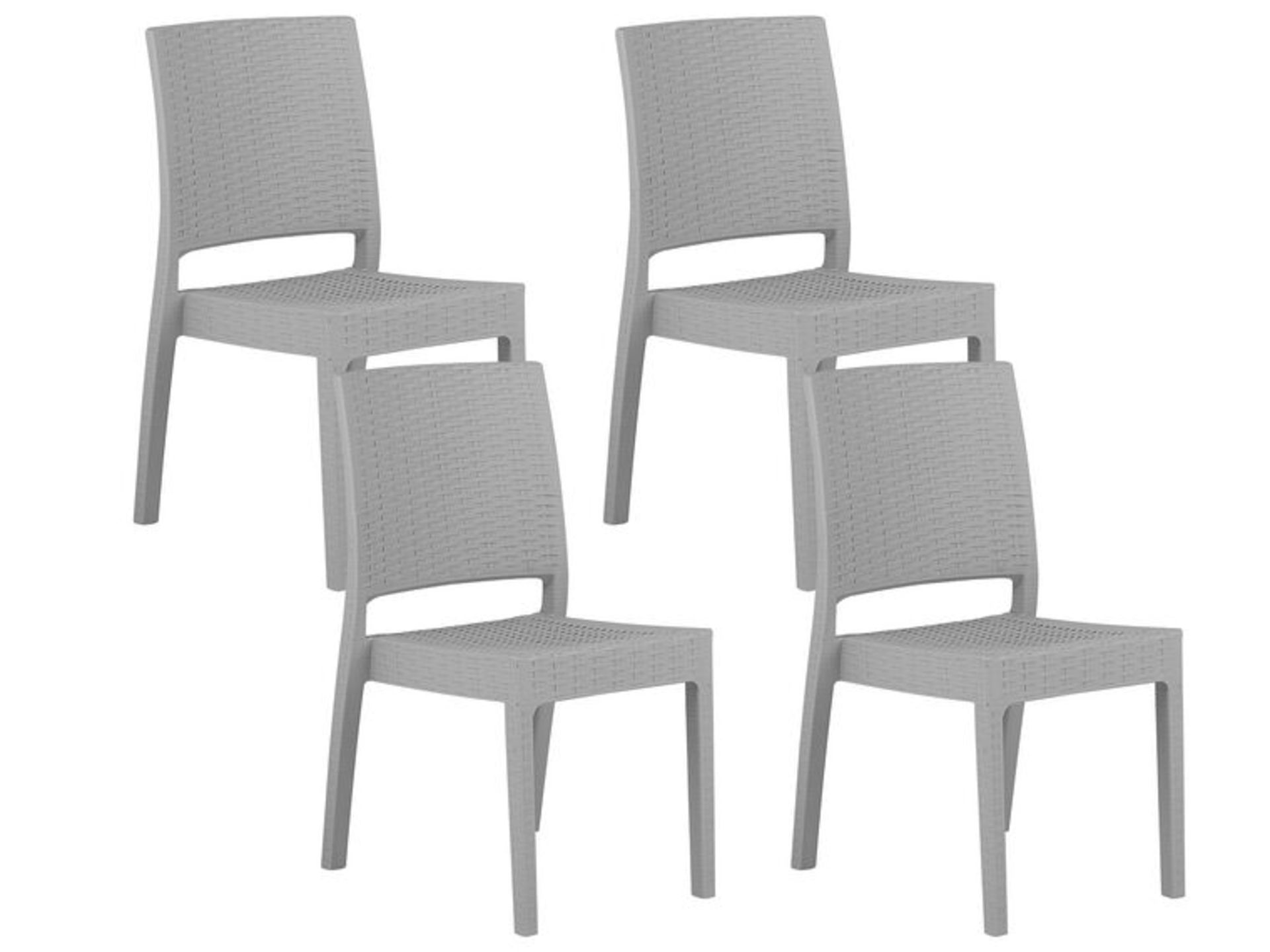 Fossano Set of 4 Garden Dining Chairs Light Grey. - R14.15. RRP £439.99. Enjoy summer afternoons