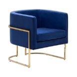 Sirkka Velvet Armchair Dark Blue. - R14. RRP £389.99. Indulge yourself in this elegant accent