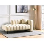 Right Hand Velvet Chaise Lounge Beige. - R14. RRP £739.99. Indulge in luxurious comfort with this