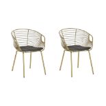 Hoback Set of 2 Metal Dining Chairs Gold . - R14.17. RRP £279.99. These inspired by industrial forms