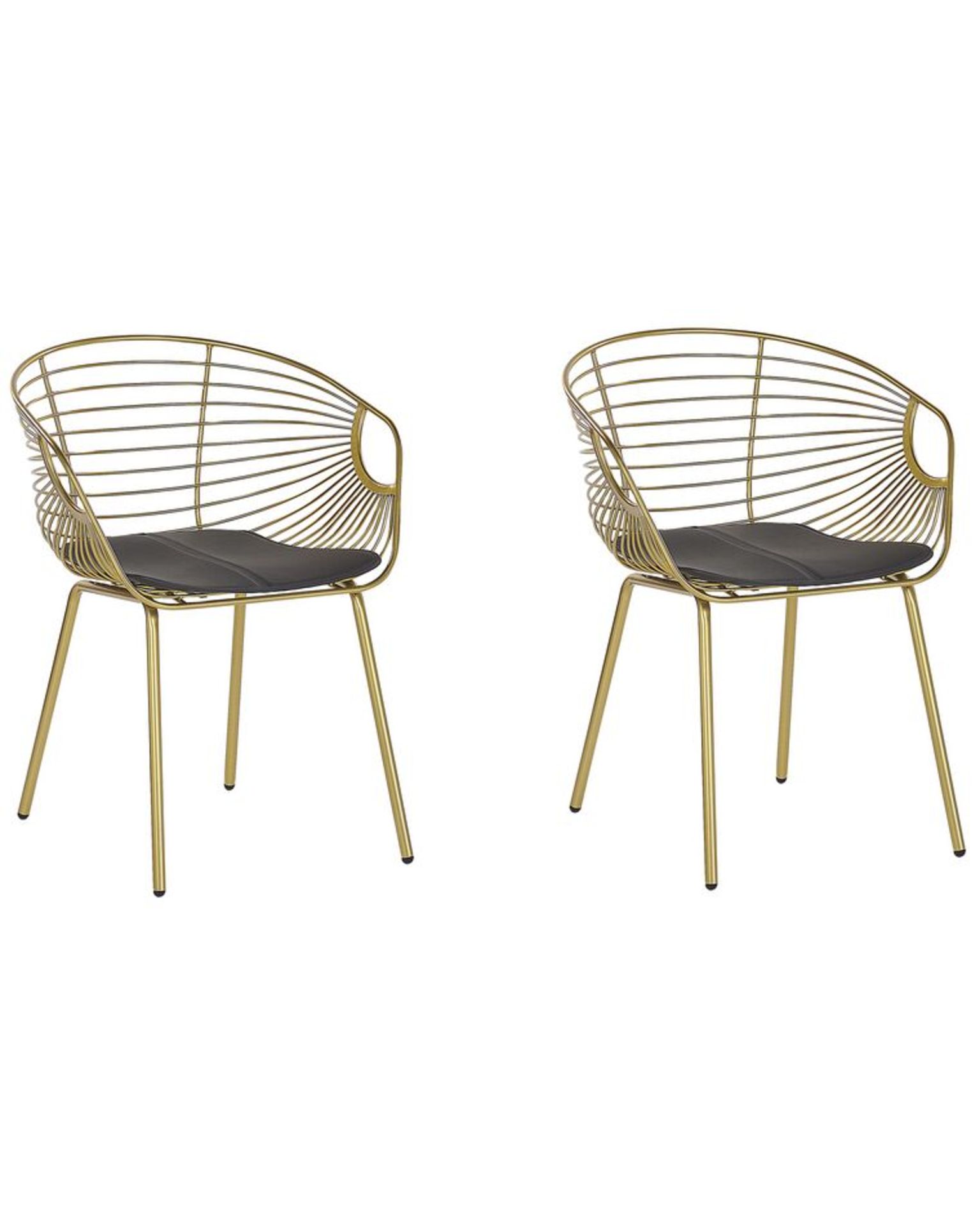 Hoback Set of 2 Metal Dining Chairs Gold . - R14.17. RRP £279.99. These inspired by industrial forms