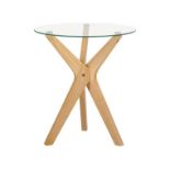 Valley Glass Top Side Table Light Wood. - R14.15. RRP £139.99. Discover the perfect accent piece for