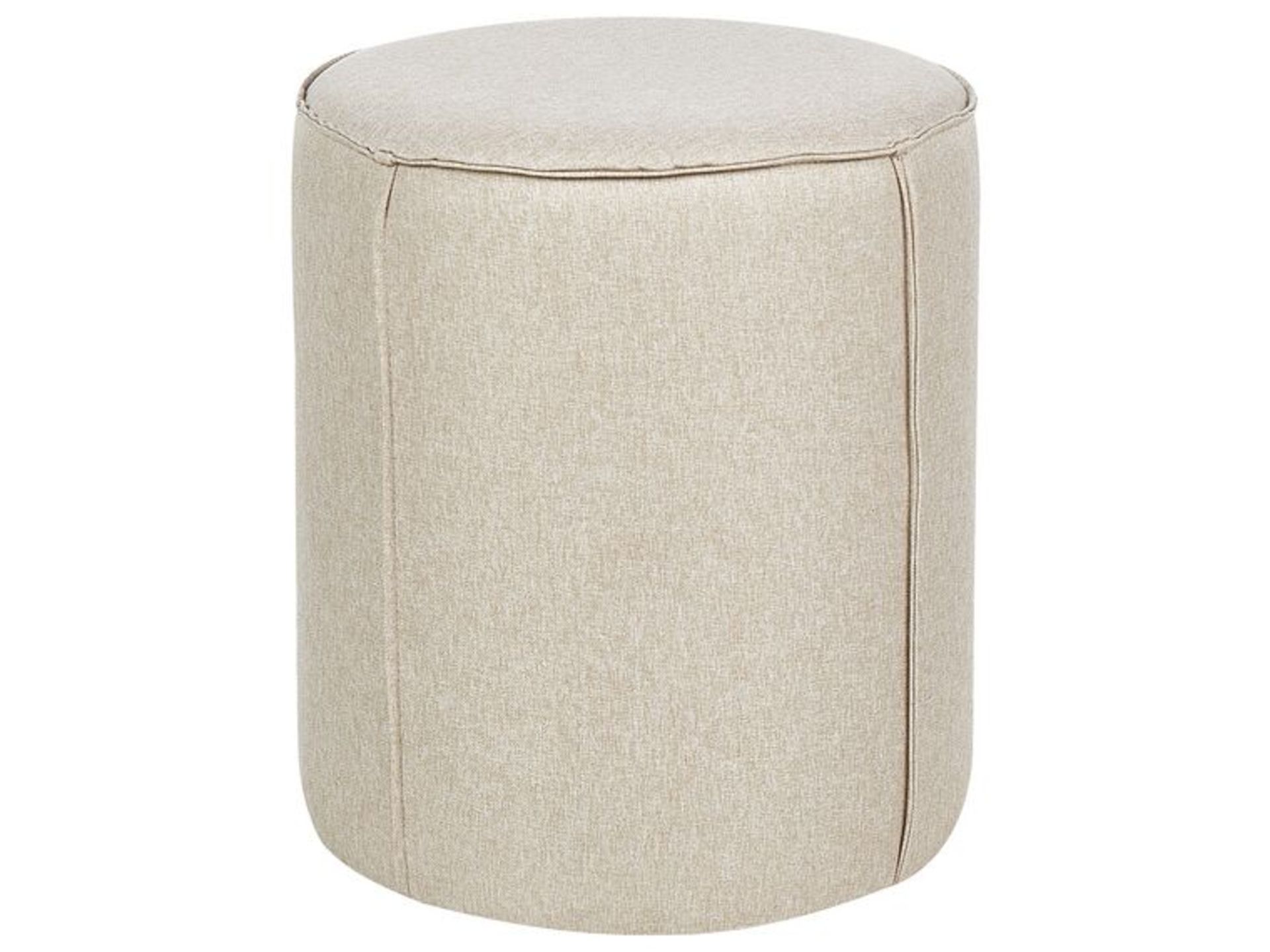 Sedona Linen Pouffe Beige . - R13a.9. Add this upholstered pouffe to your everyday space to gain