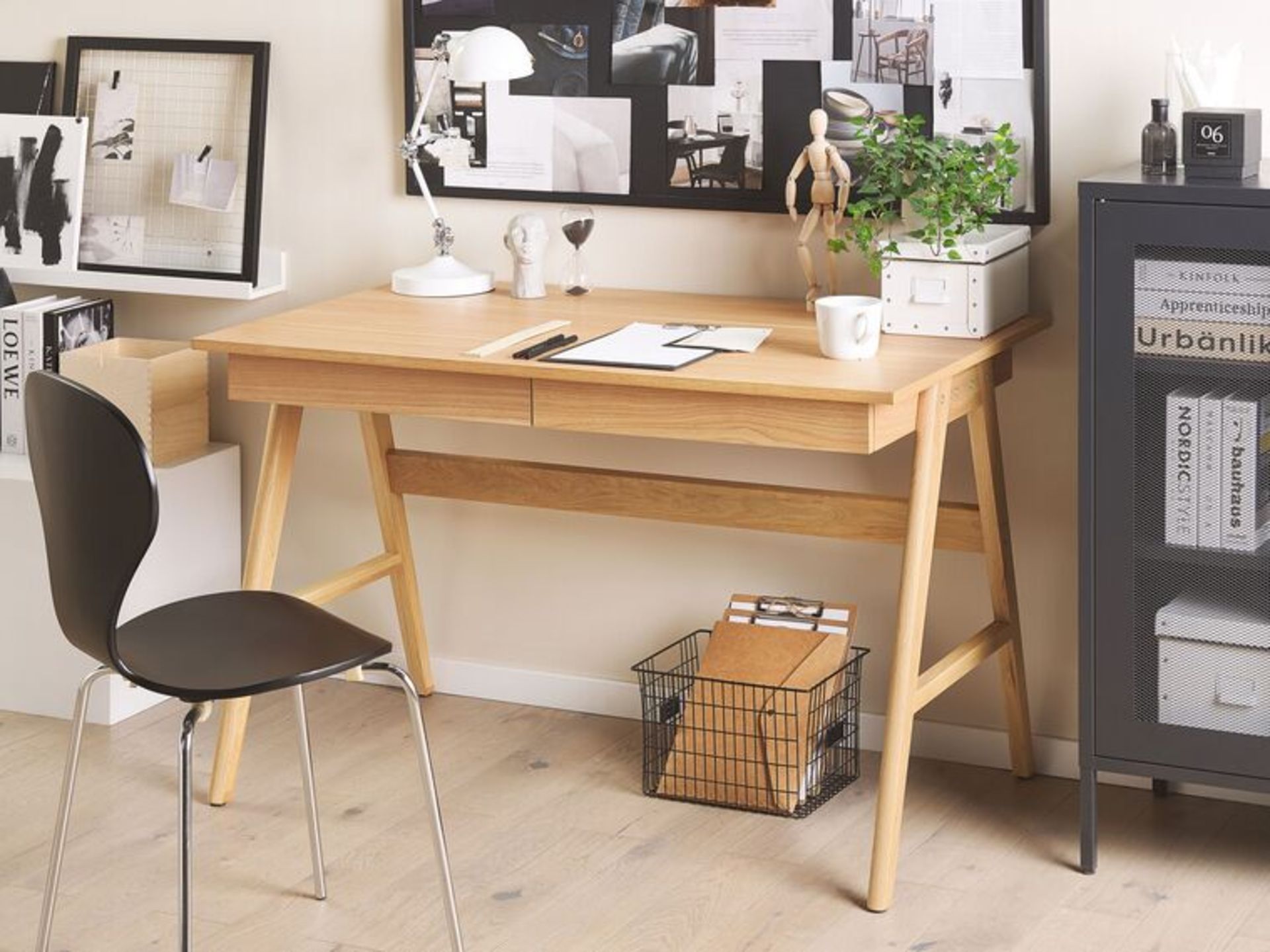 Sheslay 2 Drawer Home Office Desk 120 x 70 cm Light Wood. - R13a.9. RRP £579.99. A stylish yet - Image 2 of 2