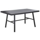 Canetto Metal Garden Dining Table 150 x 90 cm Black. - R14.8. RRP £429.99. This modern table in