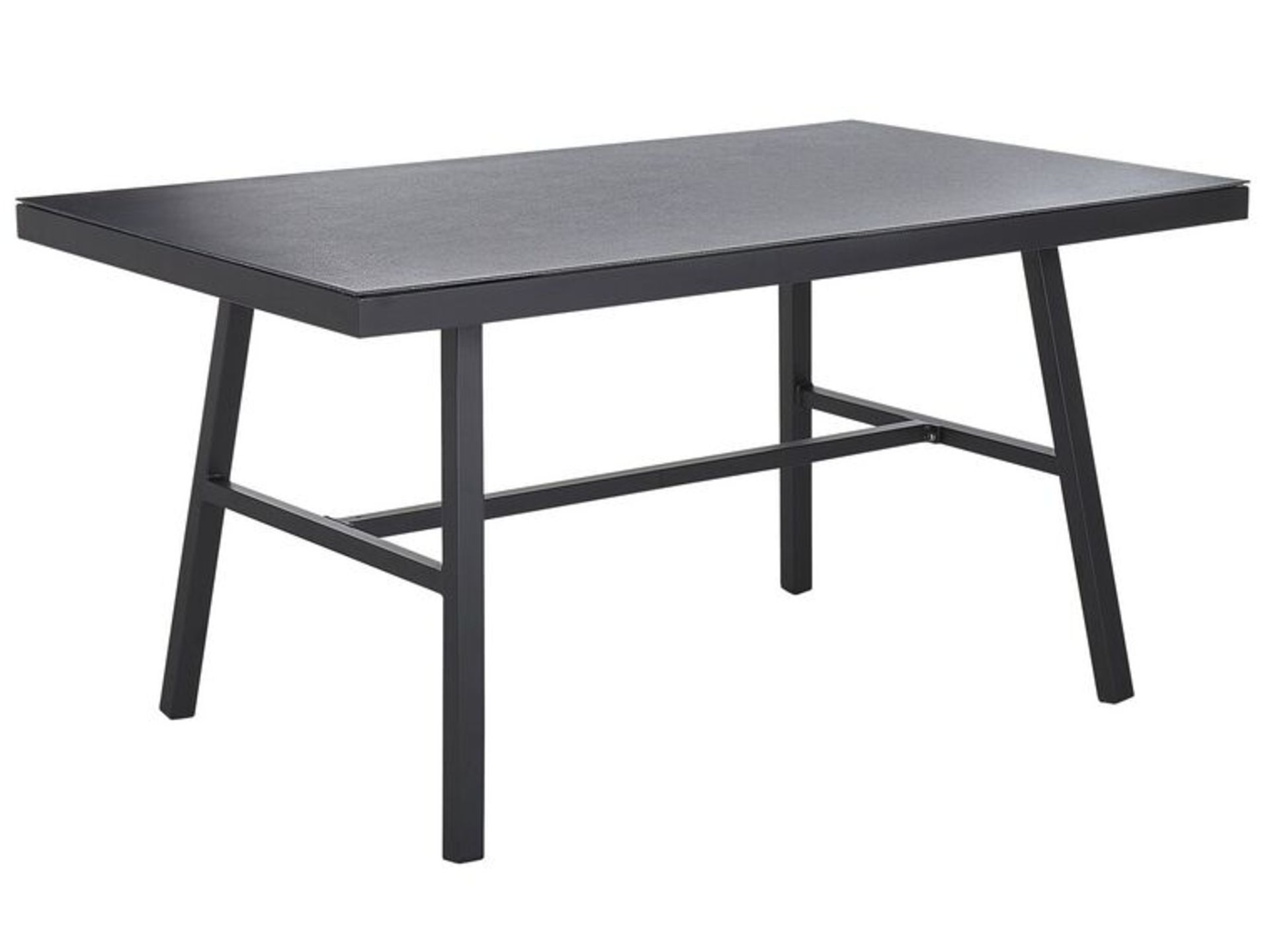 Canetto Metal Garden Dining Table 150 x 90 cm Black. - R14.8. RRP £429.99. This modern table in