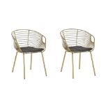 Hoback Set of 2 Metal Dining Chairs Gold . - R14.16. RRP £279.99. These inspired by industrial forms