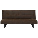 Derby Faux Leather Sofa Bed Brown. - R14. RRP £649.99. This sleek and practical sofa bed works in