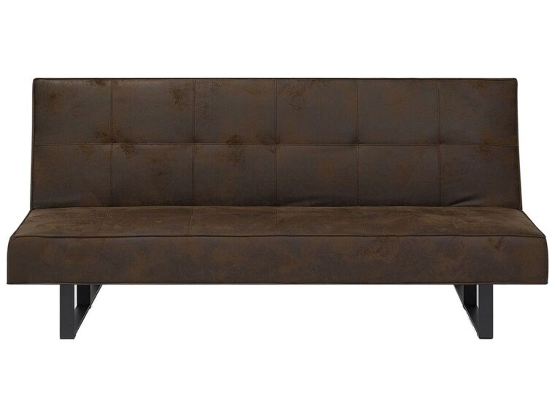 Derby Faux Leather Sofa Bed Brown. - R14. RRP £649.99. This sleek and practical sofa bed works in