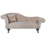 Lattes Left Hand Chaise Lounge Velvet Beige. - R14. RRP £779.99. This classic chaise lounge is the