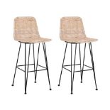 Cassita Set of 2 Rattan Bar Chairs Natural . - R14.15. RRP £369.99. Upgrade the looks of your