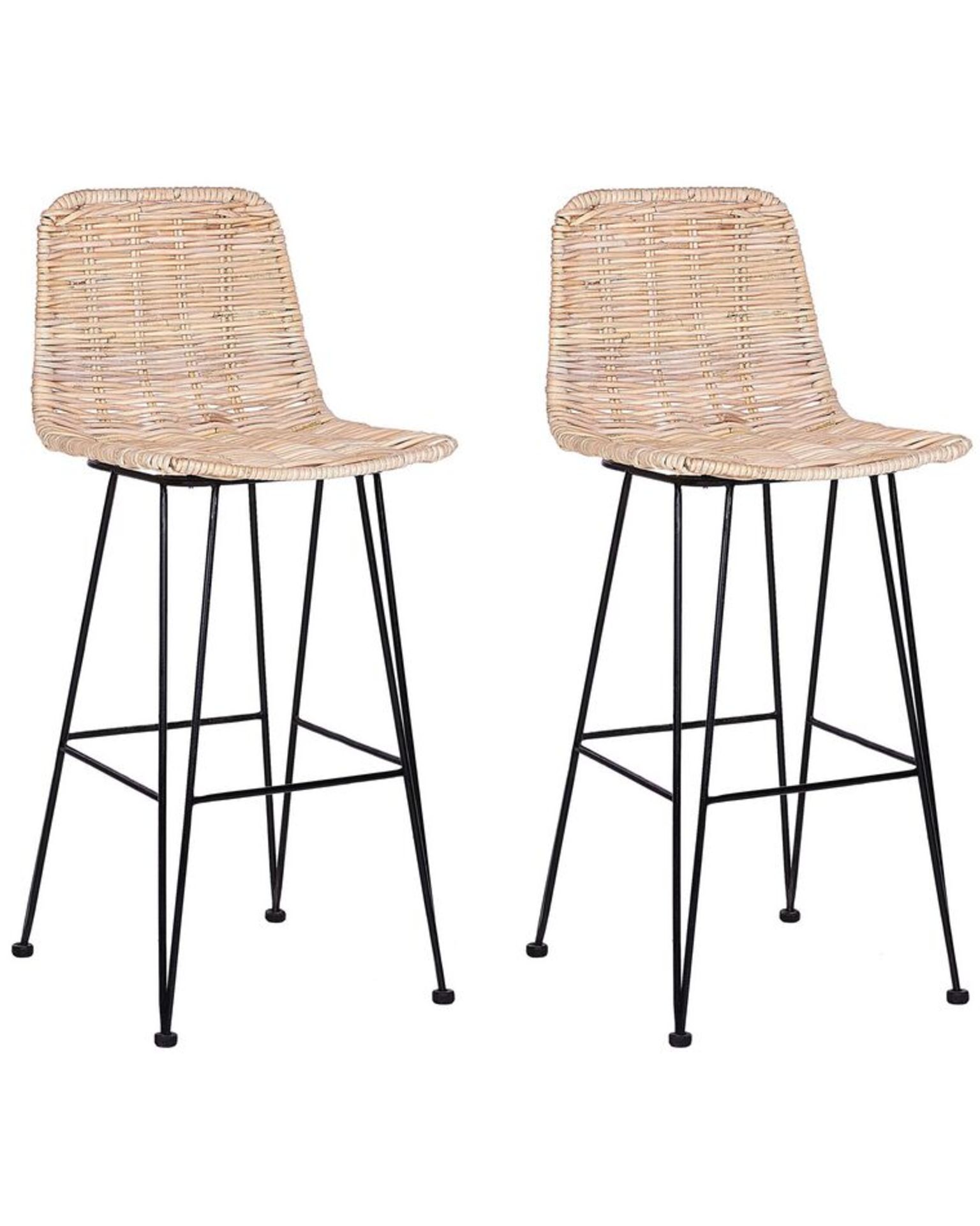 Cassita Set of 2 Rattan Bar Chairs Natural . - R14.15. RRP £369.99. Upgrade the looks of your