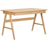 Sheslay 2 Drawer Home Office Desk 120 x 70 cm Light Wood. - R13a.9. RRP £579.99. A stylish yet