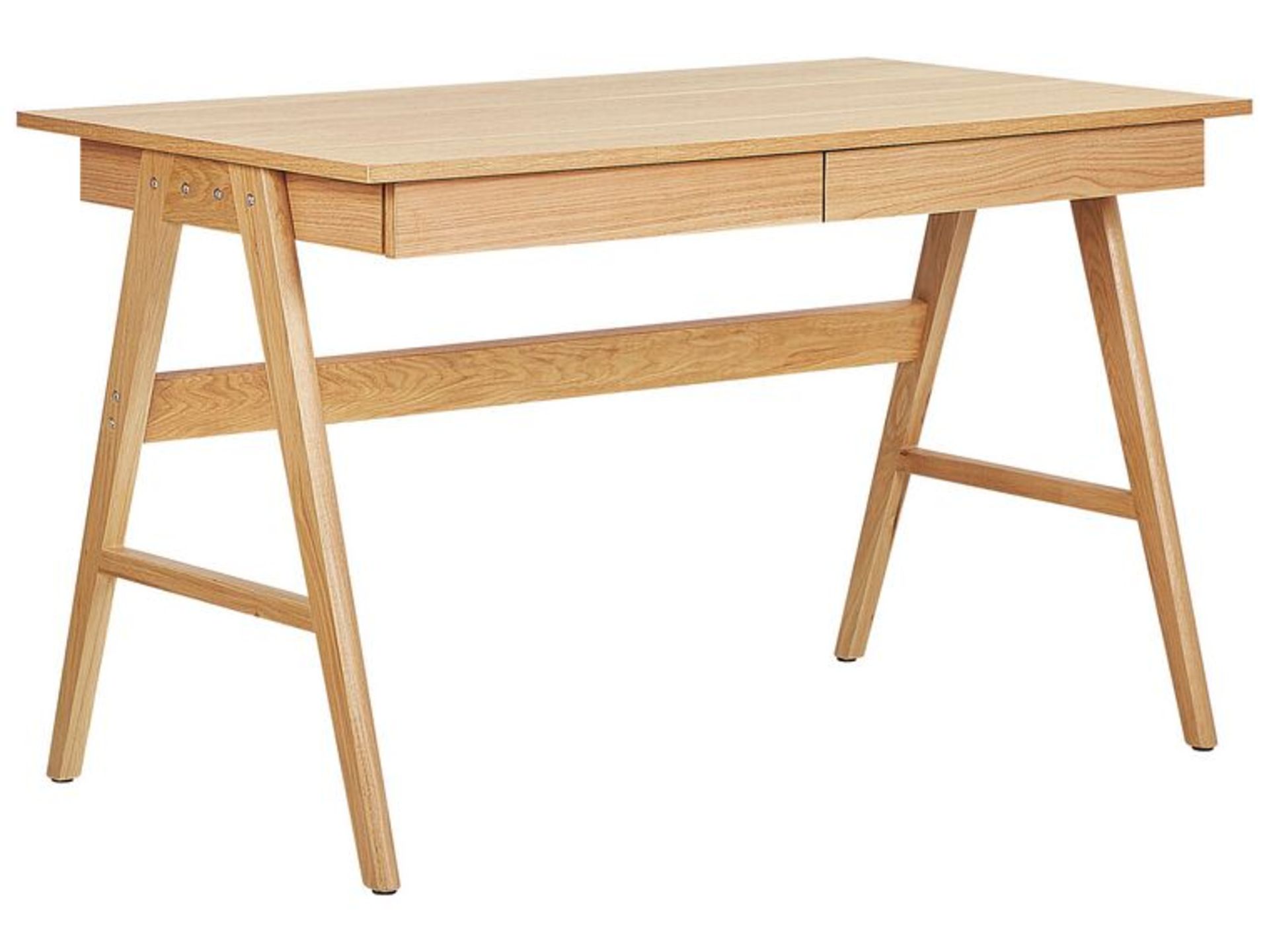 Sheslay 2 Drawer Home Office Desk 120 x 70 cm Light Wood. - R13a.9. RRP £579.99. A stylish yet