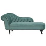 Nimes Left Hand Chaise Lounge Velvet Mint Green. - R14. RRP £629.99. The marvellous chaise lounge is