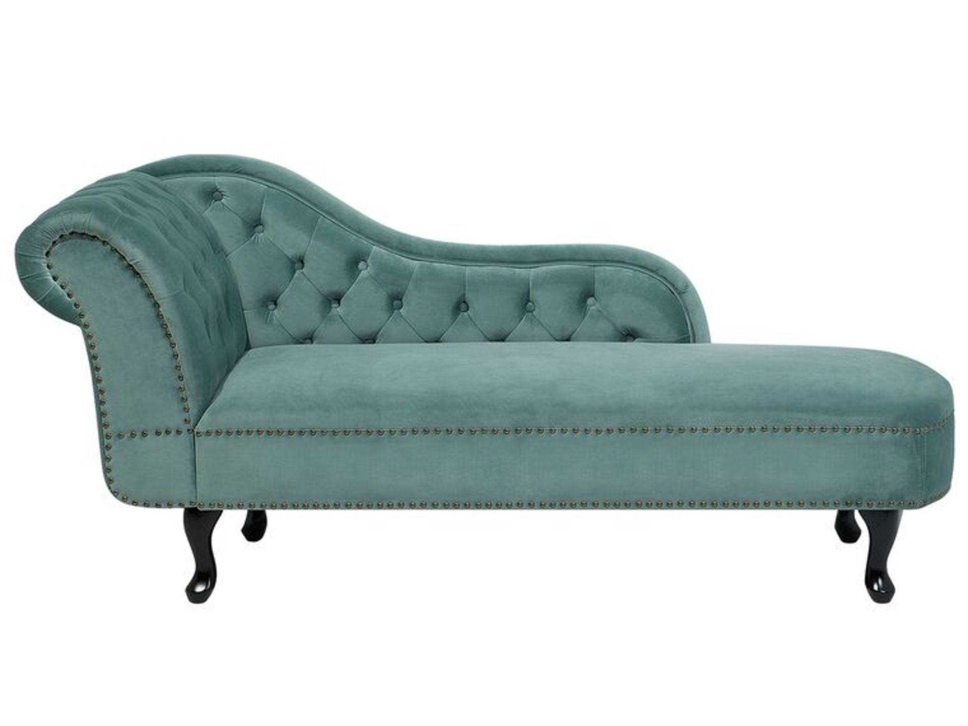 Nimes Left Hand Chaise Lounge Velvet Mint Green. - R14. RRP £629.99. The marvellous chaise lounge is