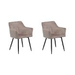 Jasmin Set of 2 Velvet Dining Chairs Taupe . - R14.10. RRP £369.99. Conveying the features of the