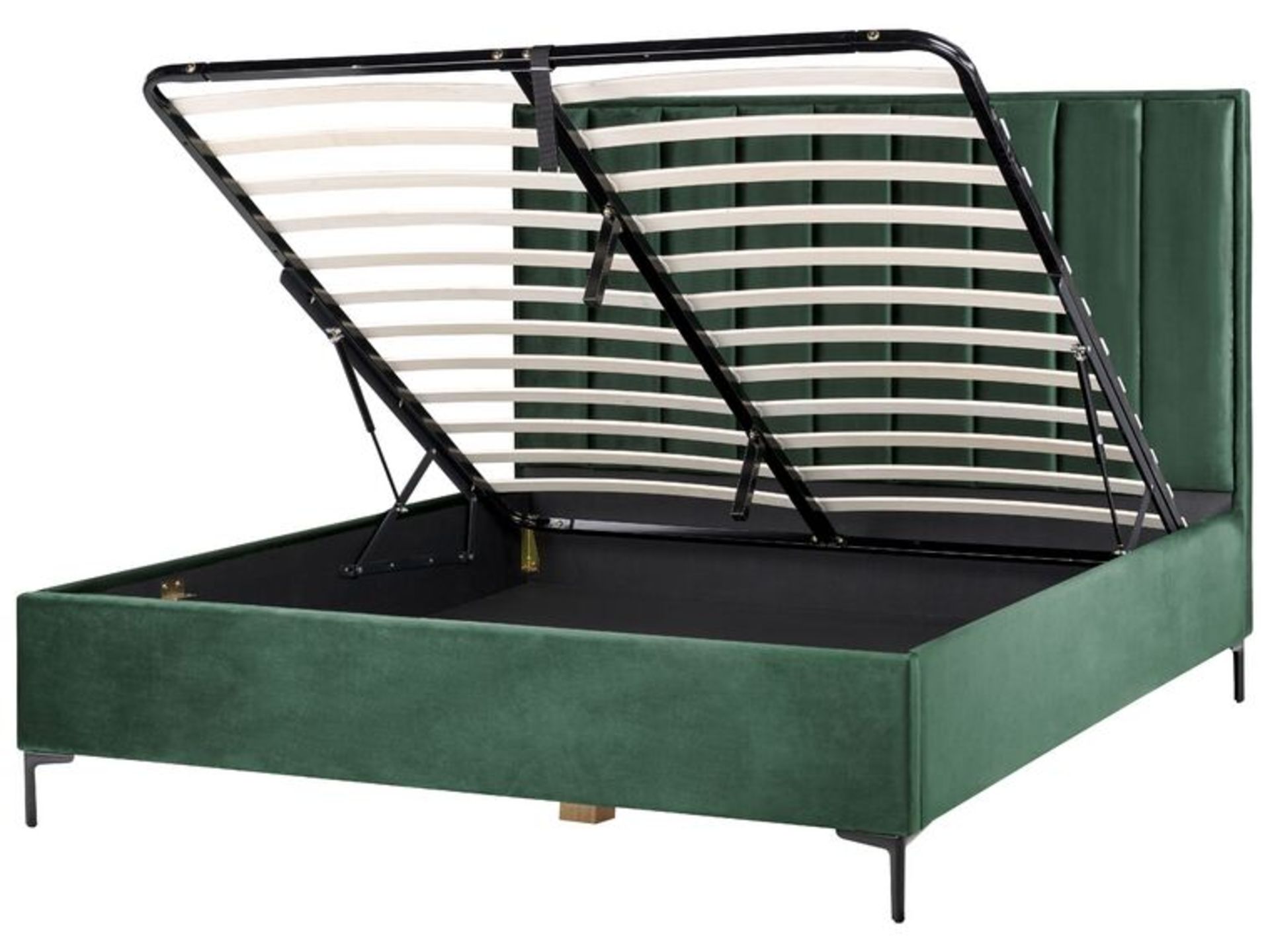 Sezanne Velvet EU Super King Size Ottoman Bed Dark Green. - R14. RRP £819.99. This beautiful bed - Image 3 of 3