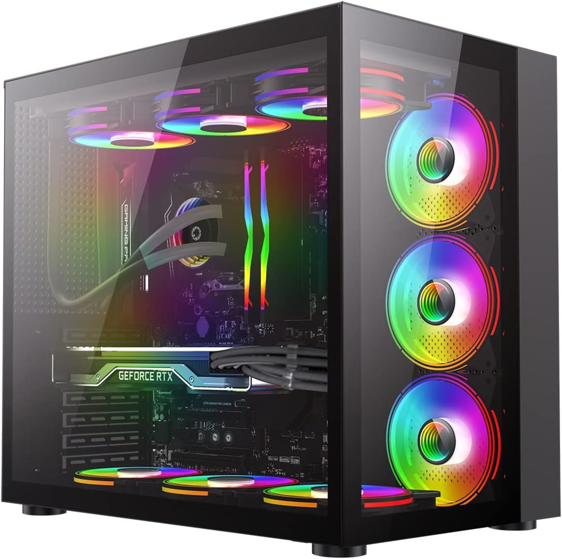 NEW & BOXED GAMEMAX Infinity Tempered Glass Mid-Tower ATX Case - BLACK. RRP £74.99. Stand out with - Image 6 of 8