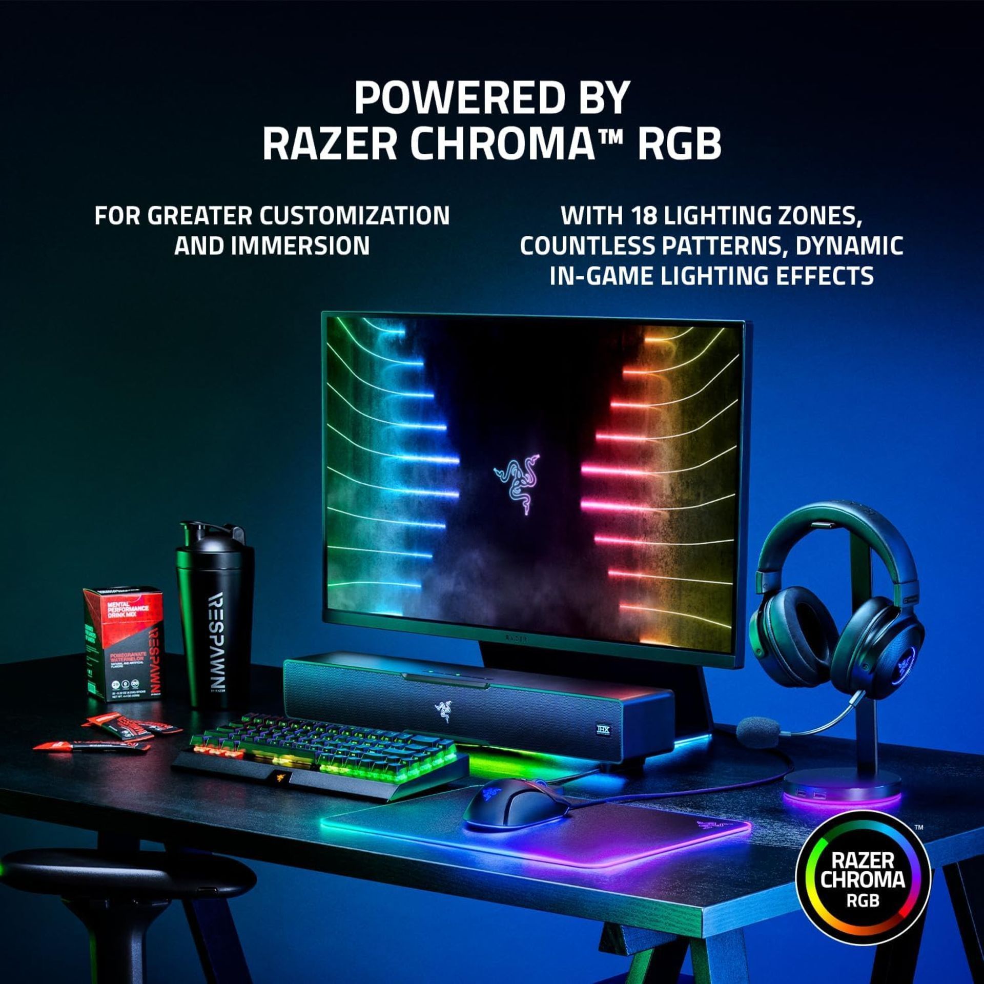 BRAND NEW FACTORY SEALED RAZER Leviathan V2 PC Gaming Soundbar & Subwoofer Whith Chroma RGB. RRP £ - Image 6 of 7