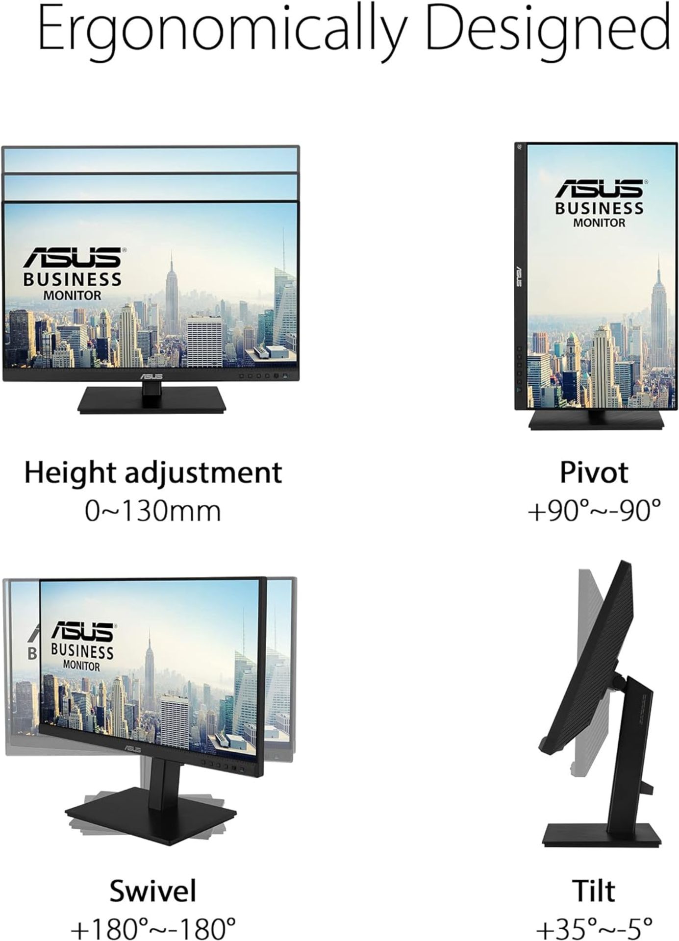 BRAND NEW FACTORY SEALED ASUS Business BE24ECSBT 24 Inch Full HD Monitor. RRP £349. (R15). 23.8-inch - Image 4 of 7