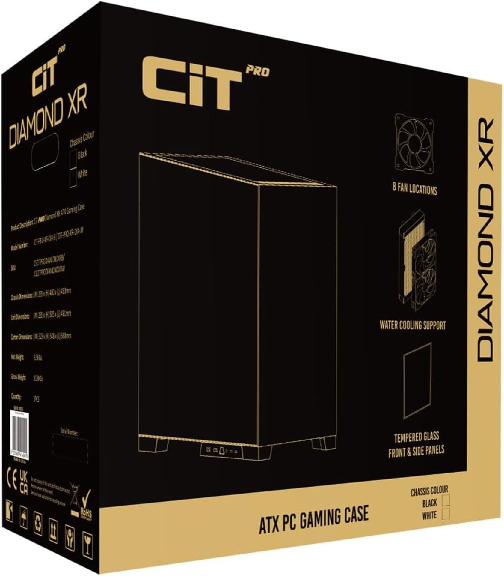 NEW & BOXED CIT Diamond XR Mid Tower PC Case With 7 Fans - WHITE. RRP £99.99. If you want a sharp- - Bild 9 aus 9