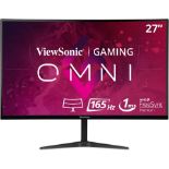 (GRADE A) VIEWSONIC VX2718-2KPC-mhd 27” 165Hz QHD Curved Gaming Monitor. RRP £207. (R8R). With an