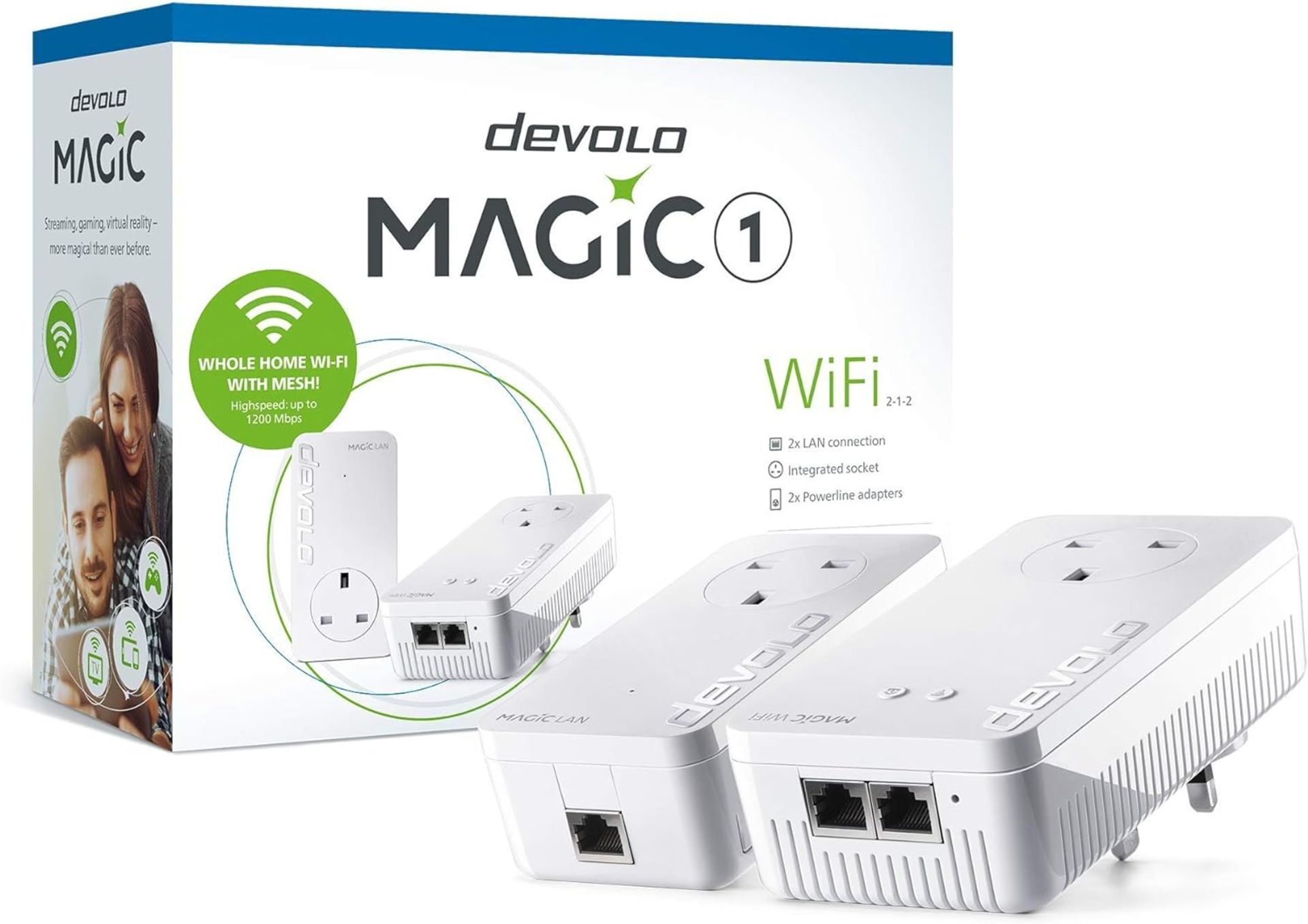 NEW & BOXED DEVOLO Magic 1 WiFi Powerline Adapter Kit - Triple Pack. RRP £241. Smart mesh