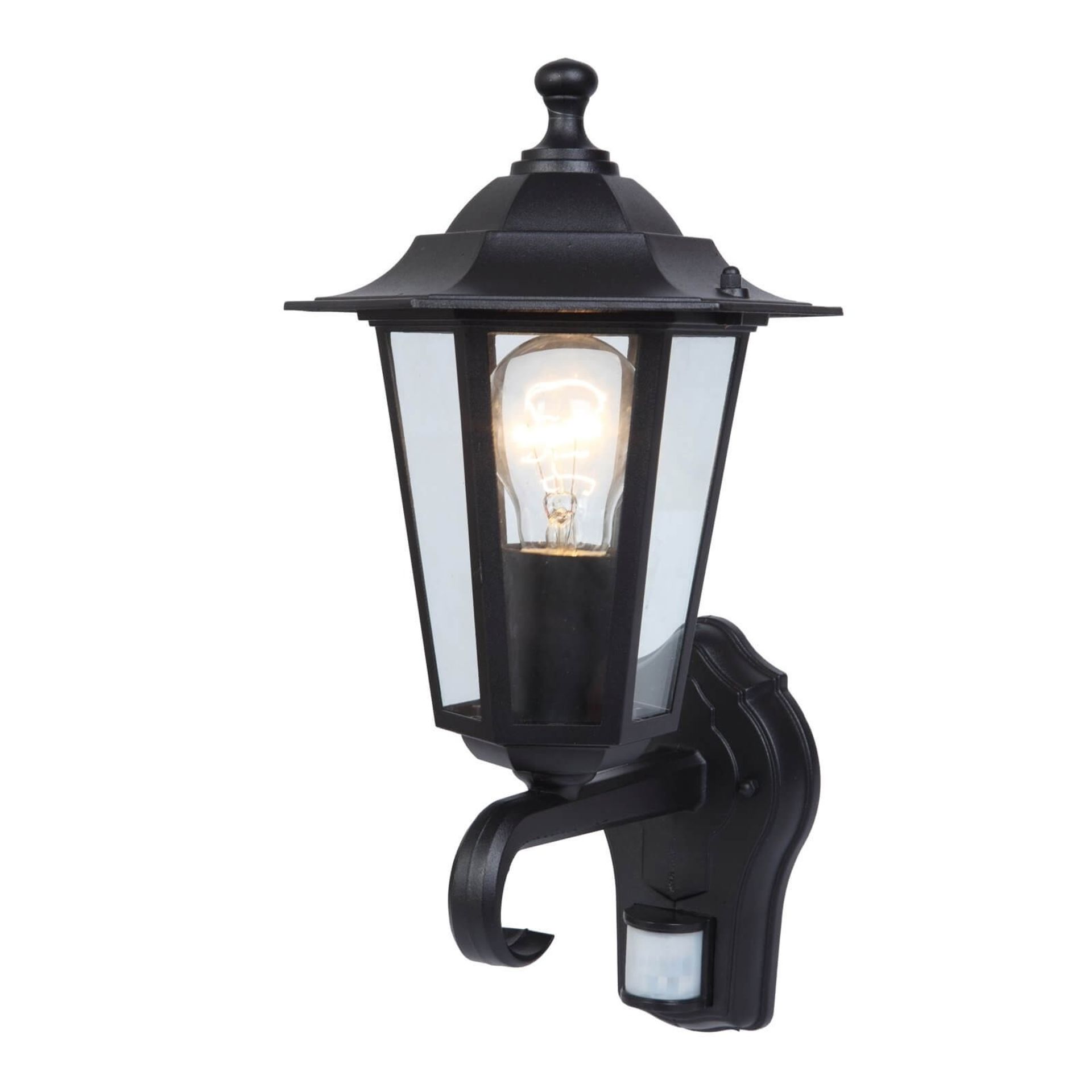 Lutec Corniche PIR Outdoor Wall Lantern - Black - ER25