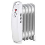 Homebase Mini Oil Filled Radiator with 5 Fin Design in Grey - 500W - ER26