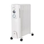 Homebase Oil Filled Radiator with 11 Fin Design with Timer in Grey - 2500W - ER24