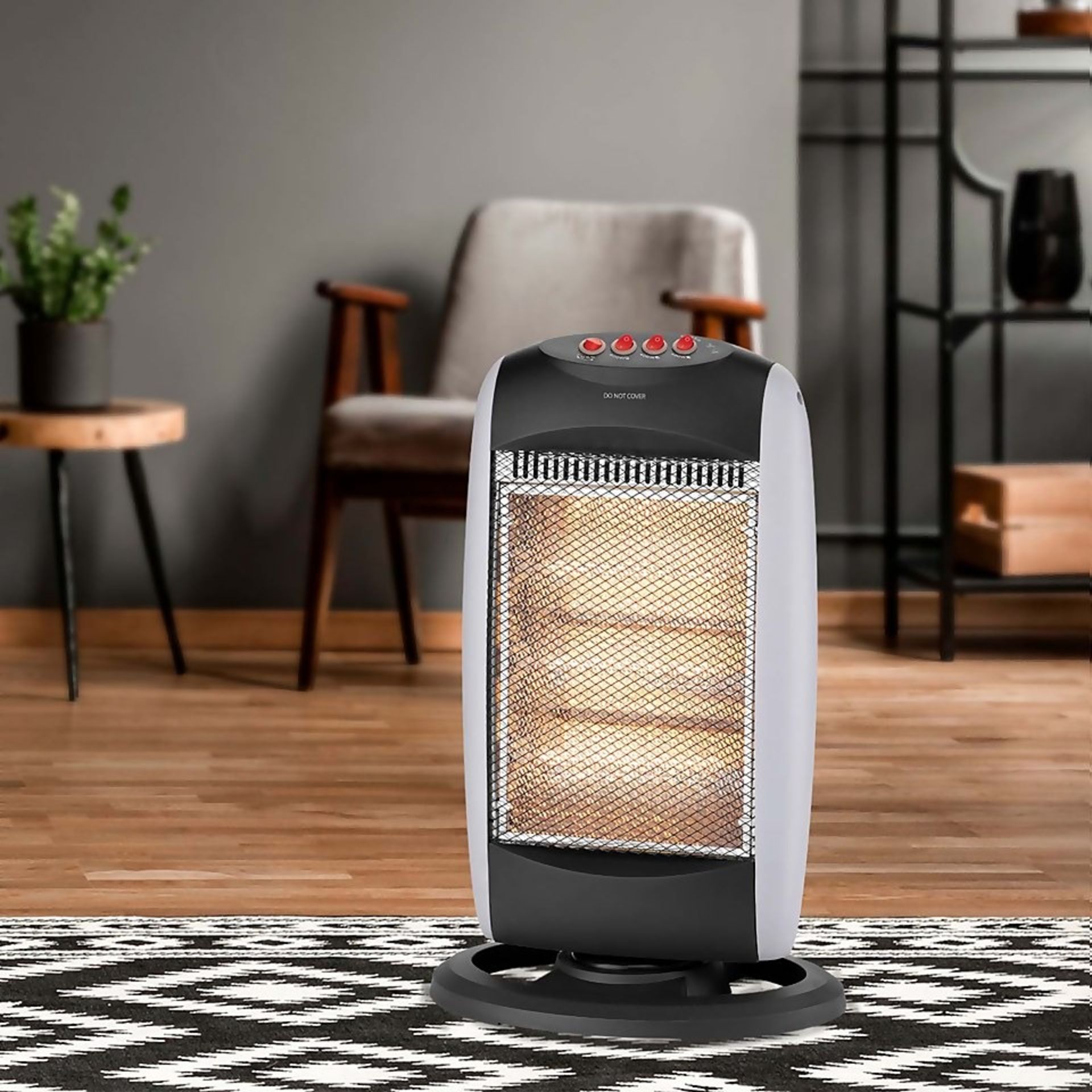 Stylec Electric Radiant Heater Quartz 3 Bar in Grey & Black - 1200W - ER26