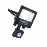 Lutec TEC10 PIR LED Slim Floodlight - Black - ER26