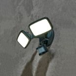 LED Outdoor Twin Spotlight with PIR Motion Sensor - Black - ER26