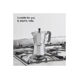Stovetop Coffee Maker, 6 Cup/300ml Aluminium Moka Pot w/ Gasket & Filter, Italian Style Espresso